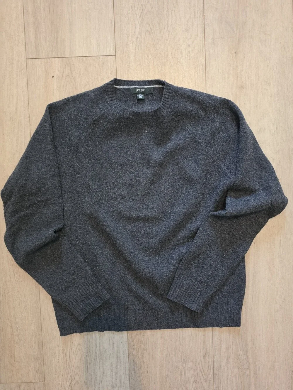 J.Crew Men’s 100% Lambswool Crewneck Sweater Charcoal Gray Size Large